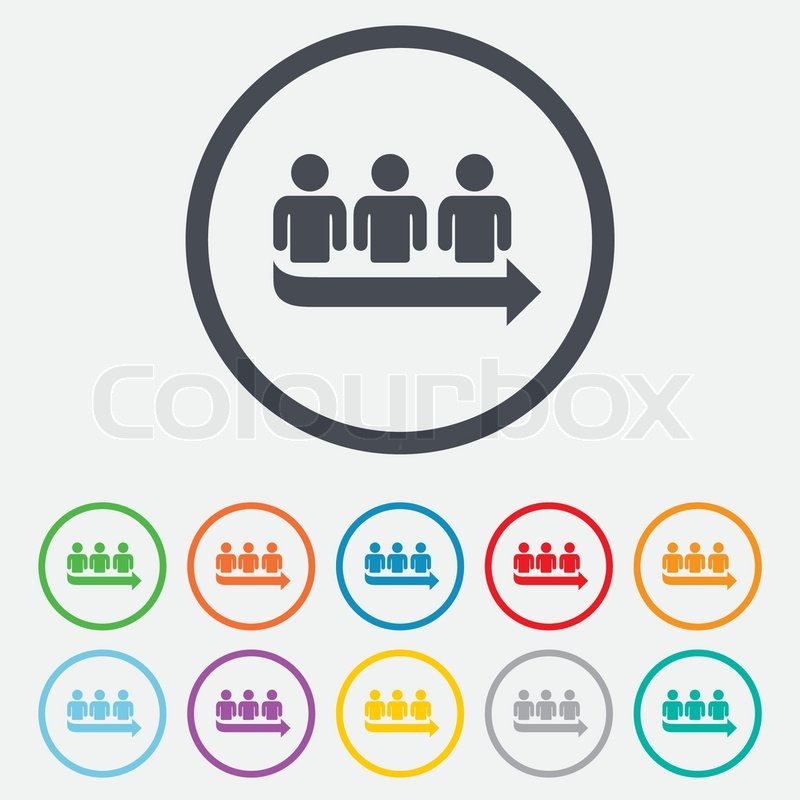 Queue sign icon. Long turn symbol. ... | Stock vector | Colourbox