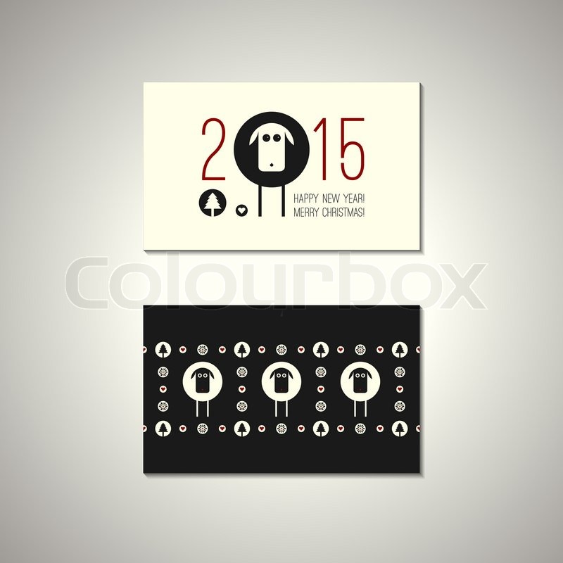 Vector Flat Quot Merry Christmas Quot And Quot Happy New Year Quot Concepts Business Card Design Templates 2015 Flyer Card Template