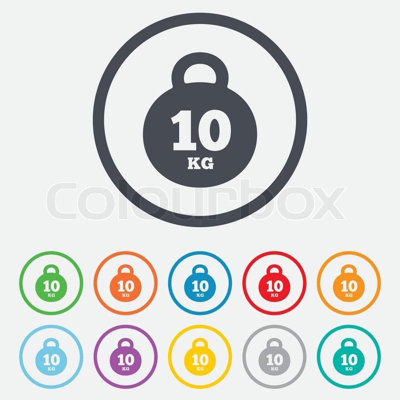 Weight Sign Icon 10 Kilogram Kg