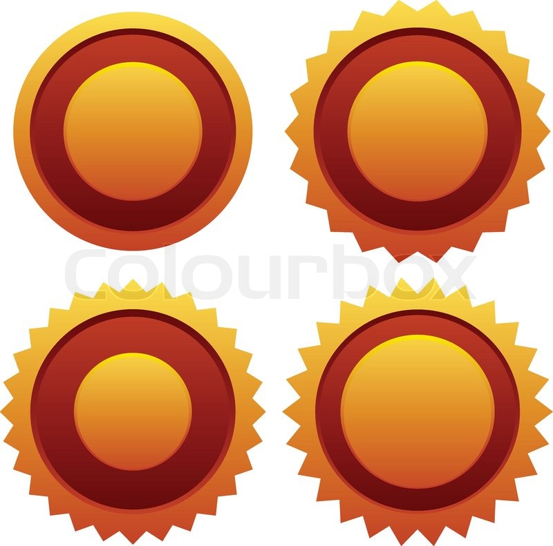 empty golden badges certification award medal prize starburst