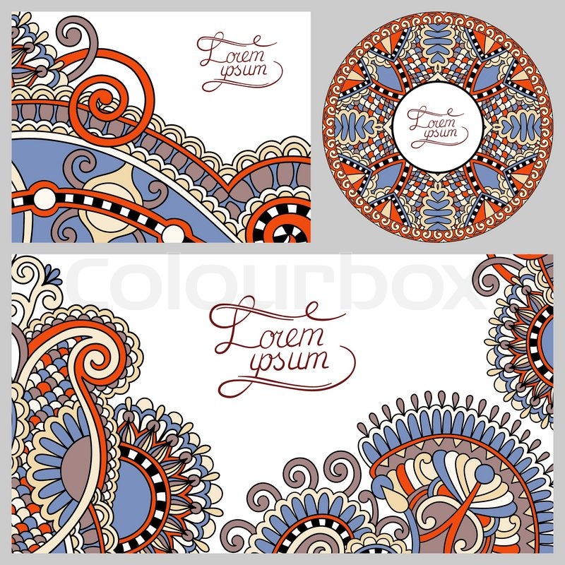 Set Of Floral Decorative Background Stock Vector Colourbox