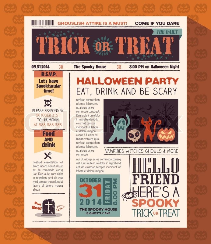 mail for treat invite Party vector Happy layout card design in Halloween