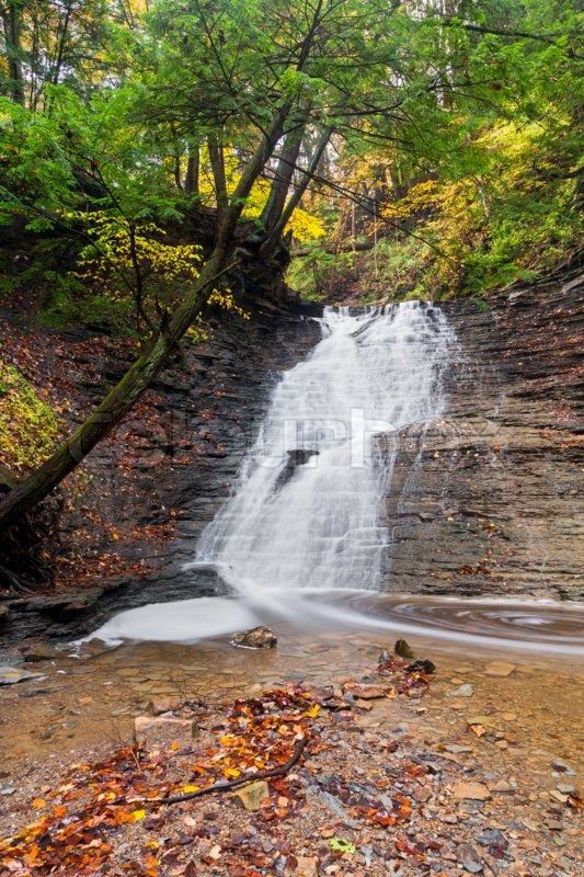 Buttermilk Falls, a waterfall in Ohio's Stock image Colourbox