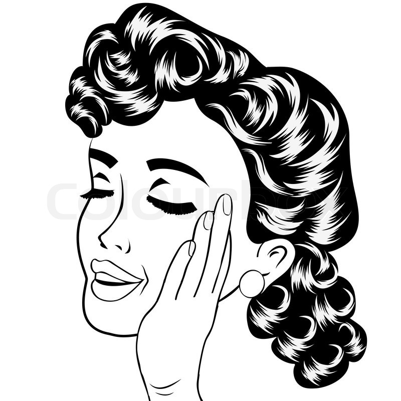 Pop art cute retro woman in comics style, vector  Pop art cute retro woman in comics style, vector