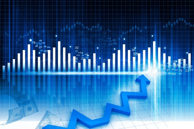 3d illustration of business graph on abstract financial background