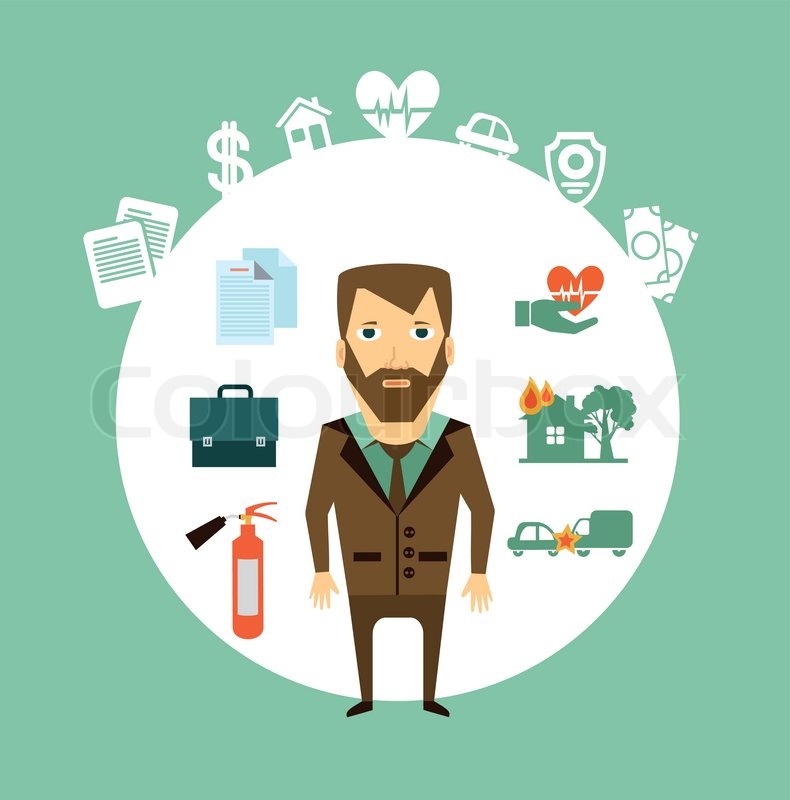 Insurance agent illustration | Stock vector | Colourbox