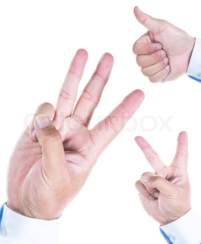 Different Sign Language On White Stock Image Colourbox