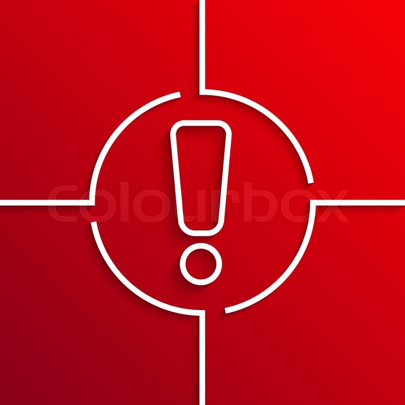 Vector modern white circle icon on red | Stock vector | Colourbox