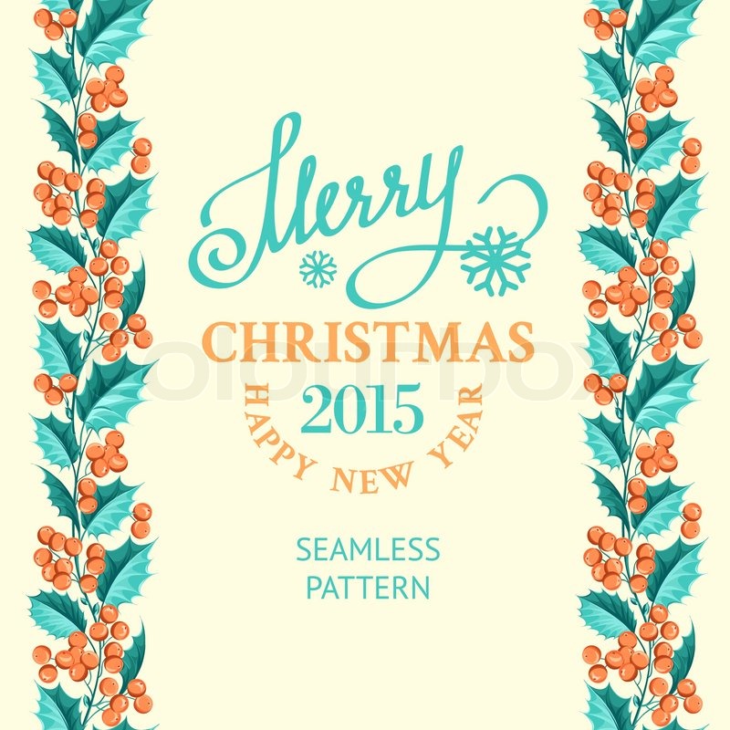 christmas mistletoe border on the card stock vector colourbox mistletoe border