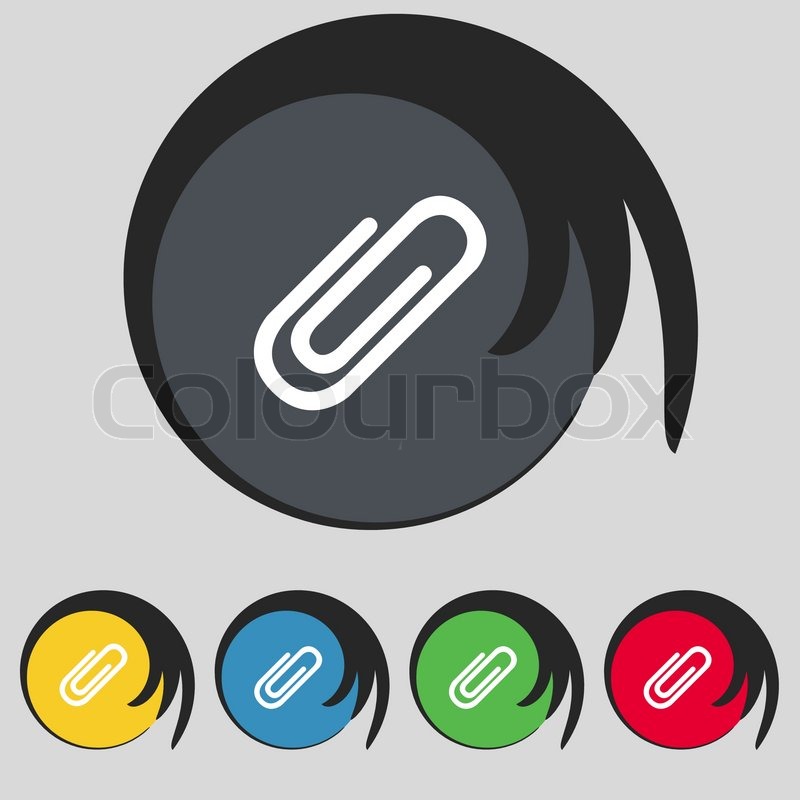 Paper clip sign icon. Clip symbol. Set Stock vector Colourbox