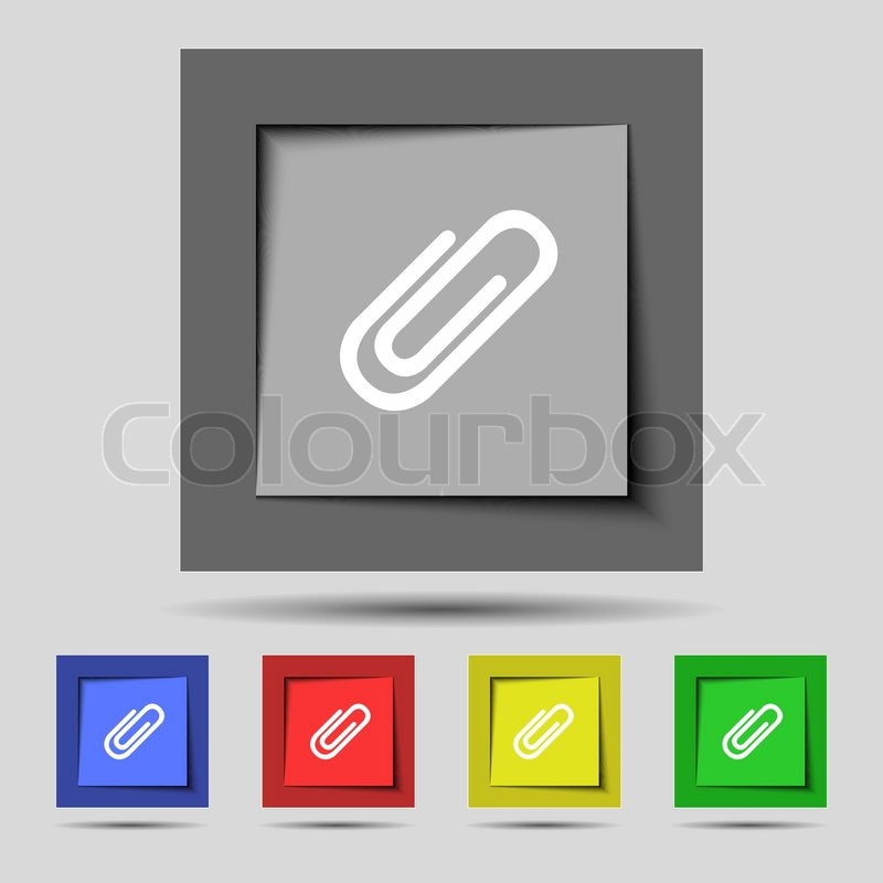 Paper clip sign icon. Clip symbol. Set Stock vector Colourbox