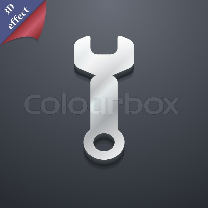 Wrench Key Icon Symbol 3d Style Stock Vector Colourbox
