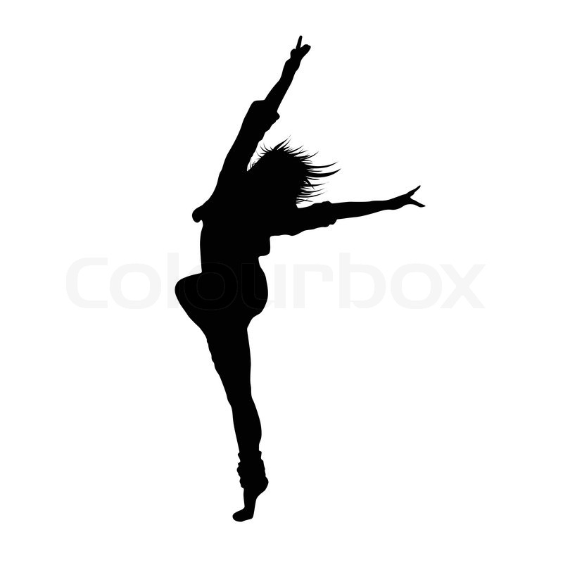 girl dancing silhouette vector