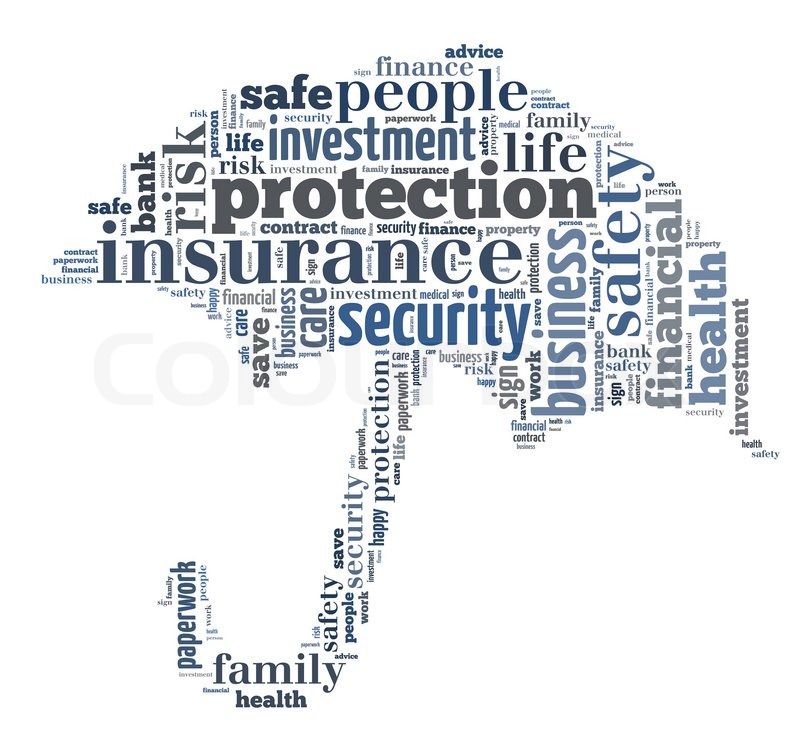 insurance info text graphics composed in umbrella shape concept