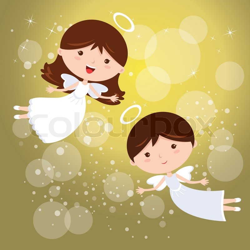 Vector illustration of two little ... | Stock vector | Colourbox