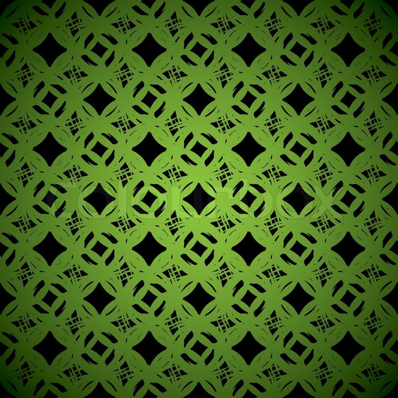 Abstract green and black seamless repeating background design | Stock