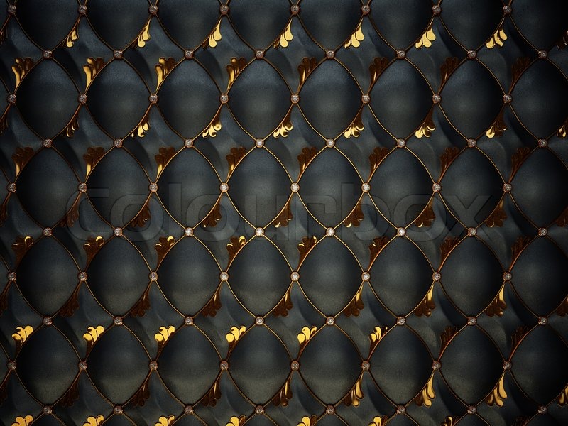 Black Buttoned luxury leather pattern | Stock Photo | Colourbox