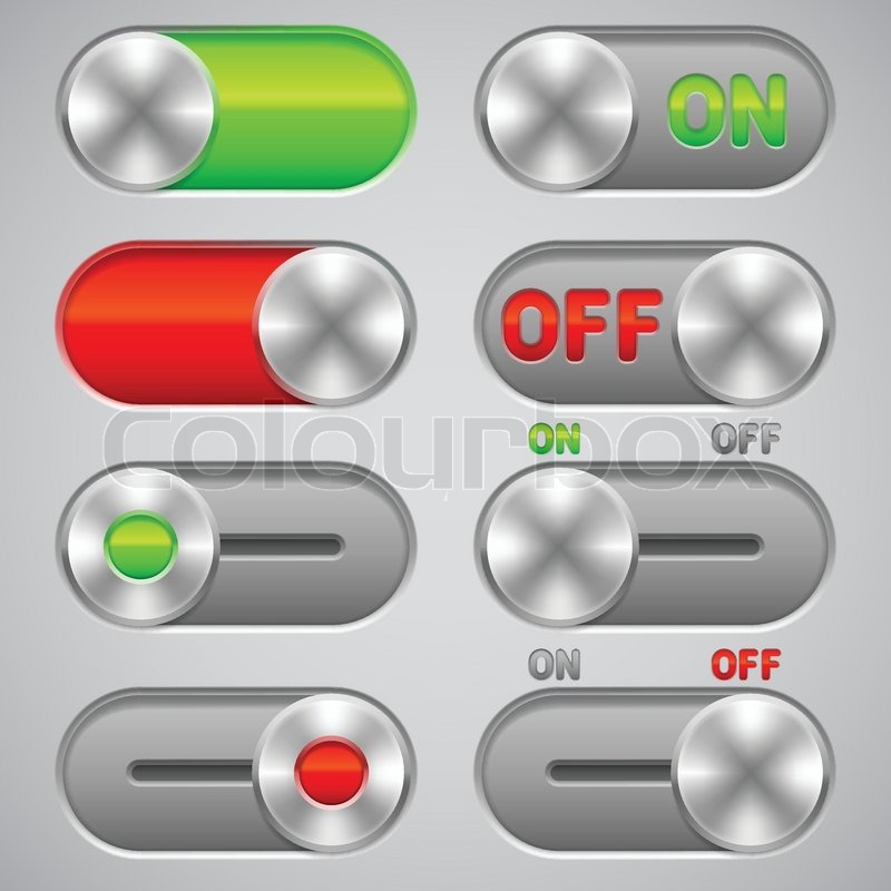 Collection of On and Off switches. | Stock vector | Colourbox