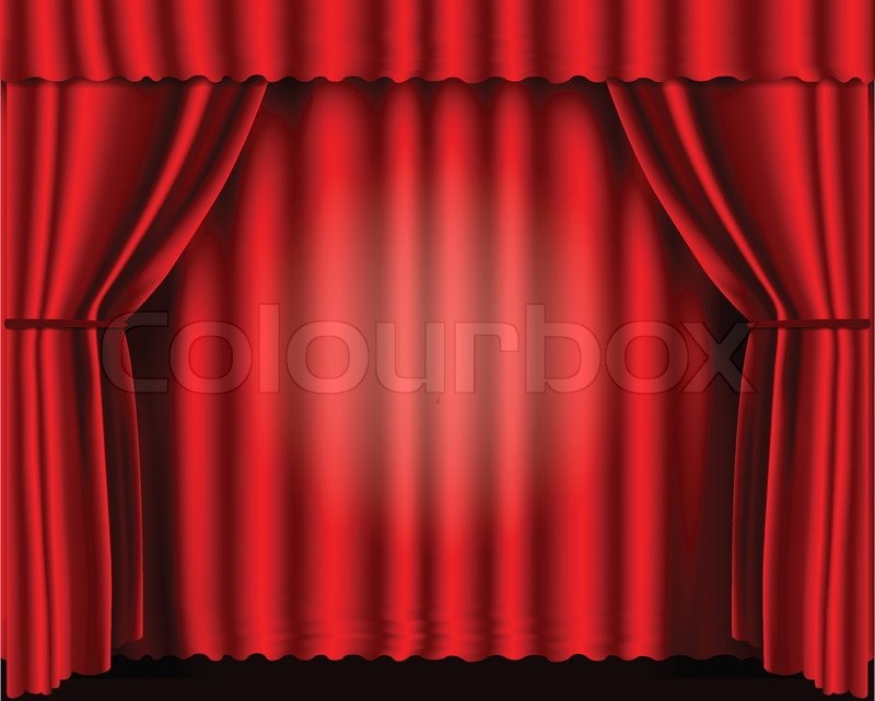 Red Velvet Theater Curtains Vector Stock Vector Colourbox