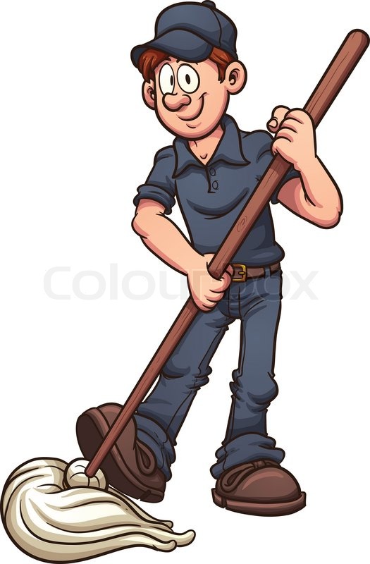 Cartoon janitor. Vector clip art Stock Vector Colourbox