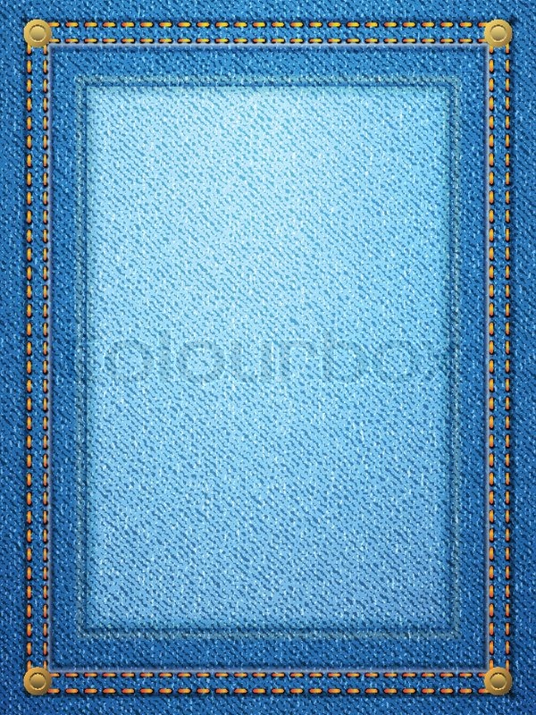 Blue denim frame with copy space. Stock vector Colourbox