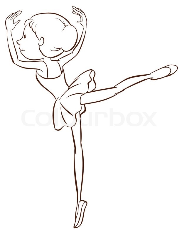 A Plain Drawing Of A Ballet Dancer On Stock Vector Colourbox