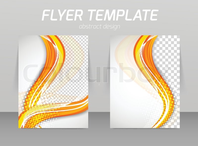Flyer template with wavy lines in ... | Stock vector | Colourbox