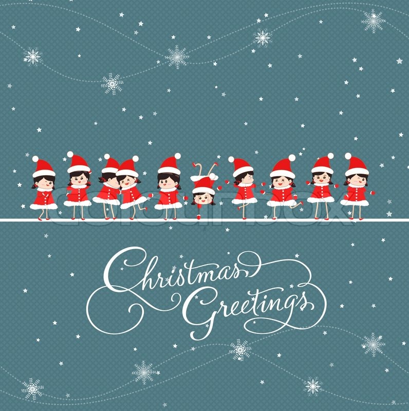 Christmas greeting card with baby | Stock vector | Colourbox