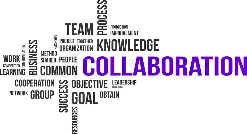 A word cloud of collaboration related ... | Stock Vector | Colourbox