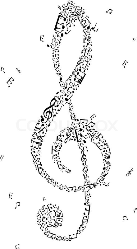 Set of black music elements isolated ... | Stock Vector | Colourbox