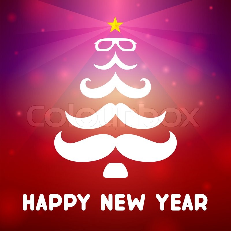 Christmas tree with a mustache, | Stock image | Colourbox
