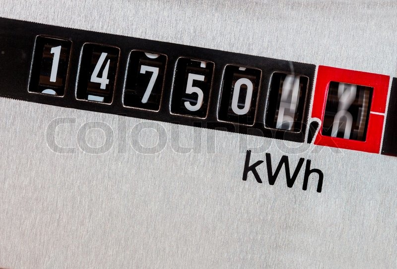 An electricity meter measures the Stock image Colourbox