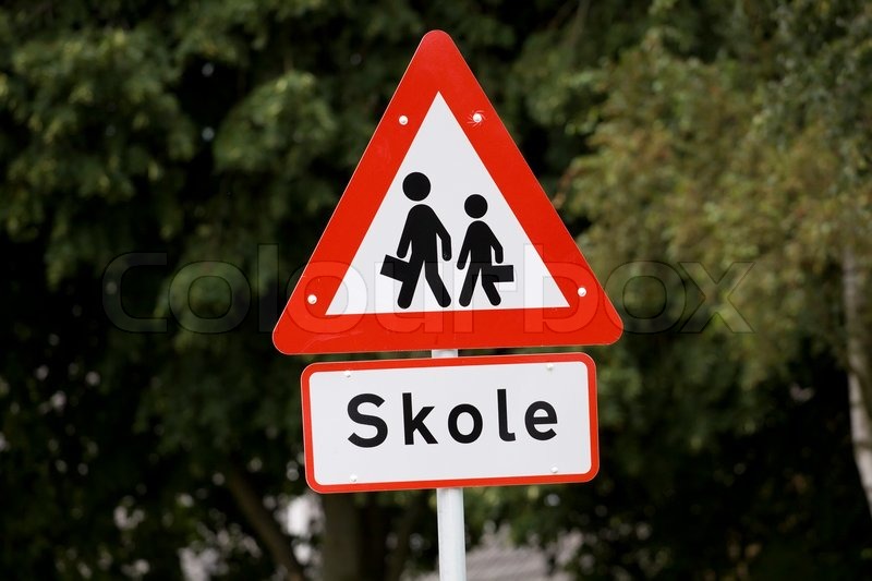 Skole, school, sign | Stock Photo | Colourbox