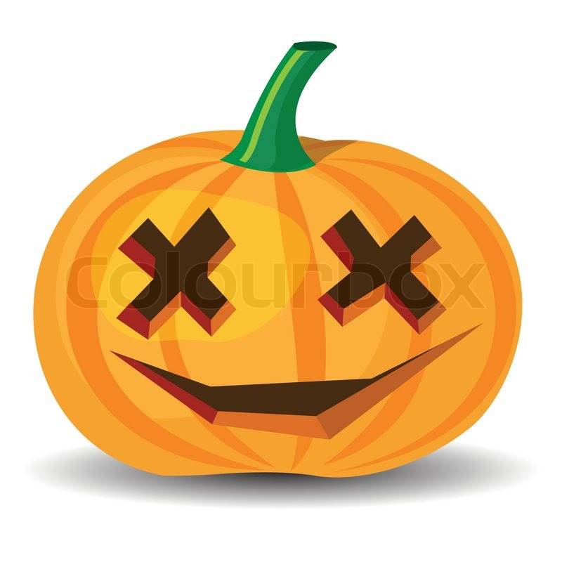 Halloween pumpkin with confused Stock vector Colourbox