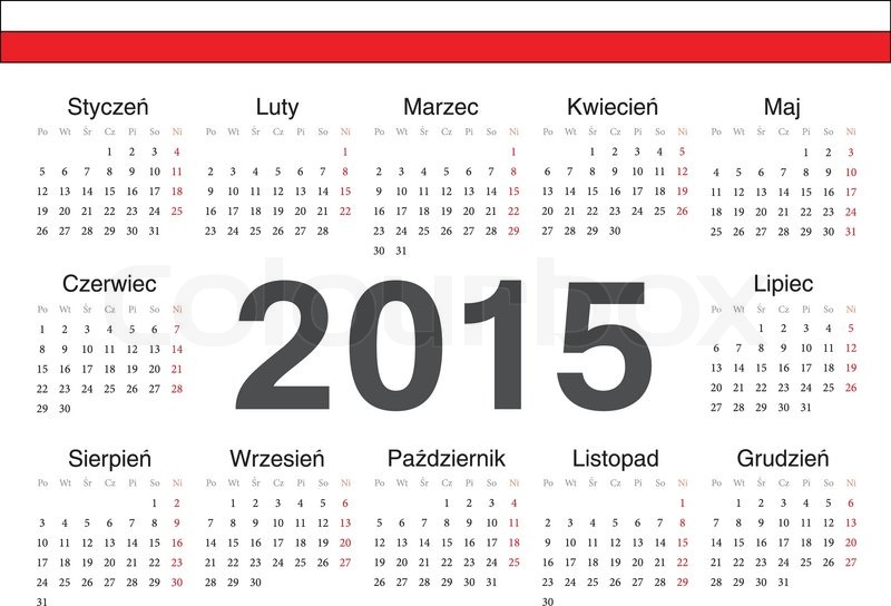 Vector Polish Circle Calendar 15 Stock Vector Colourbox