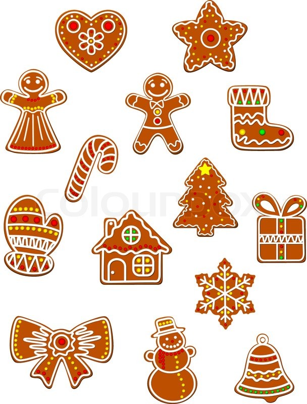 christmas and new year gingerbread cookies set with gingerbread man bow gift box and sock star and candy decorated colored sugar glaze for holiday design - Christmas Gingerbread Men Decorations christmas and new year gingerbread cookies set with gingerbread man bow gift box and sock star and candy decorated colored sugar glaze for holiday design - Christmas Gingerbread Men Decorations