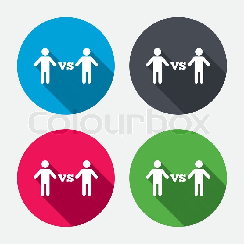 Player vs player sign icon. Games human symbol. Circle buttons with