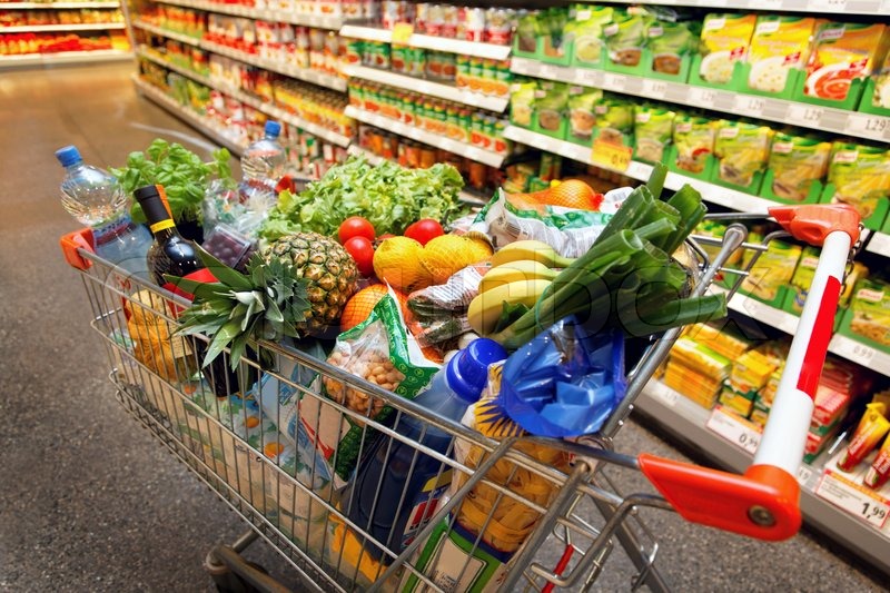 a-shopping-trolley-full-of-daily-stock-image-colourbox