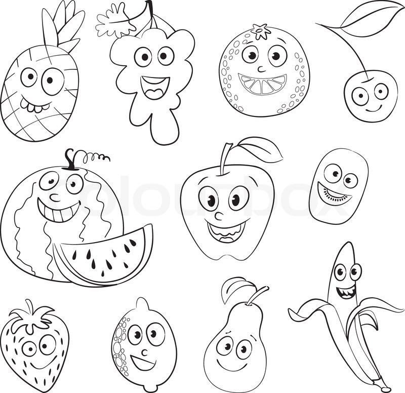 I love fruit Funny cartoon character  Stock vector