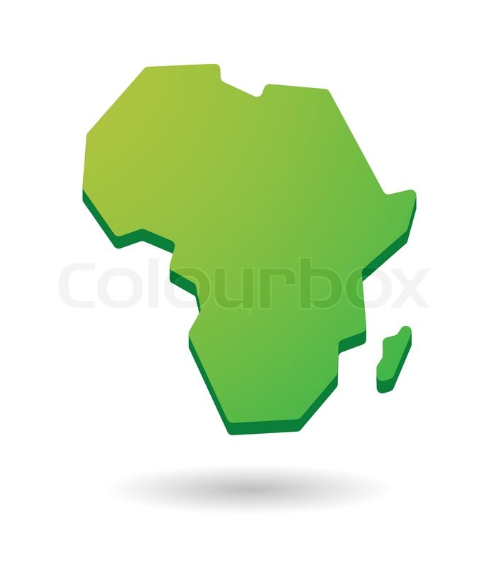 Green isolated Africa continent map ... | Stock vector | Colourbox