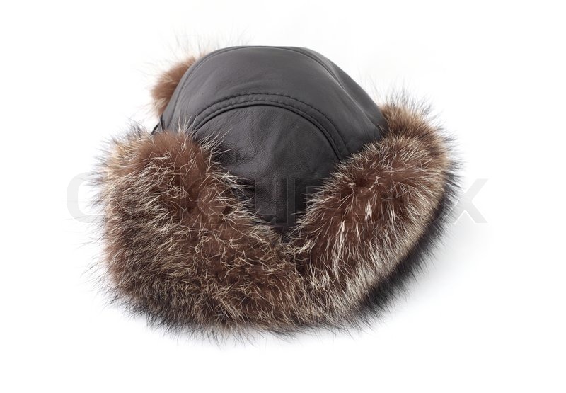 Fur hat. Isolated on white background | Stock image | Colourbox