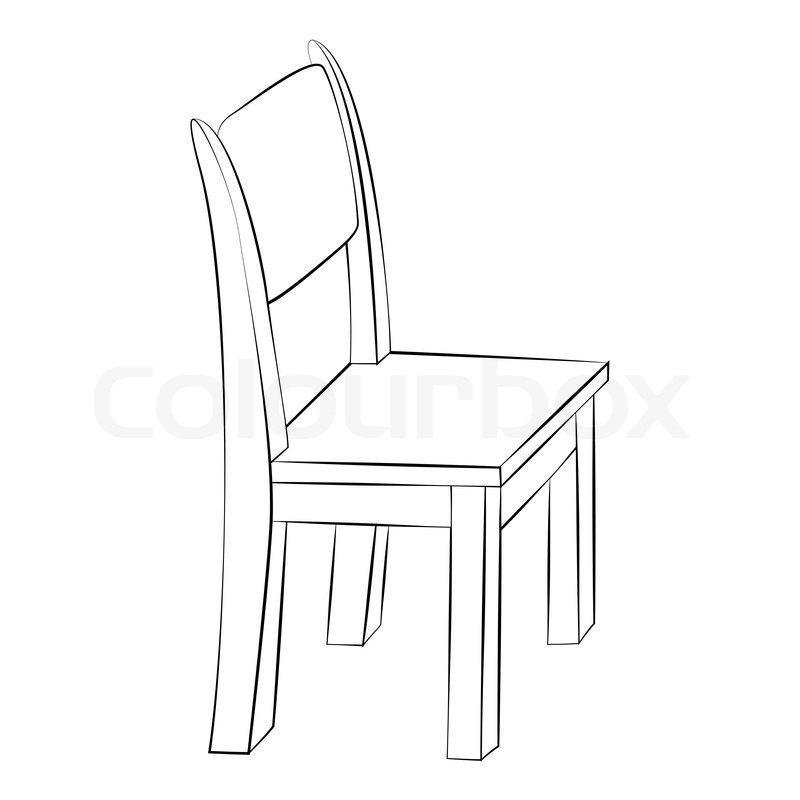 Black outline vector chair on white Stock vector Colourbox