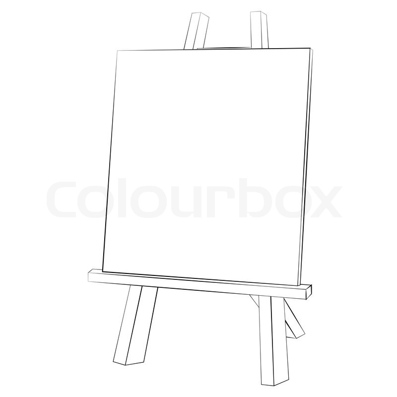 Black outline vector easel painting on Stock vector Colourbox