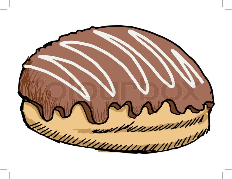 Hand drawn, sketch illustration of bun Stock vector Colourbox