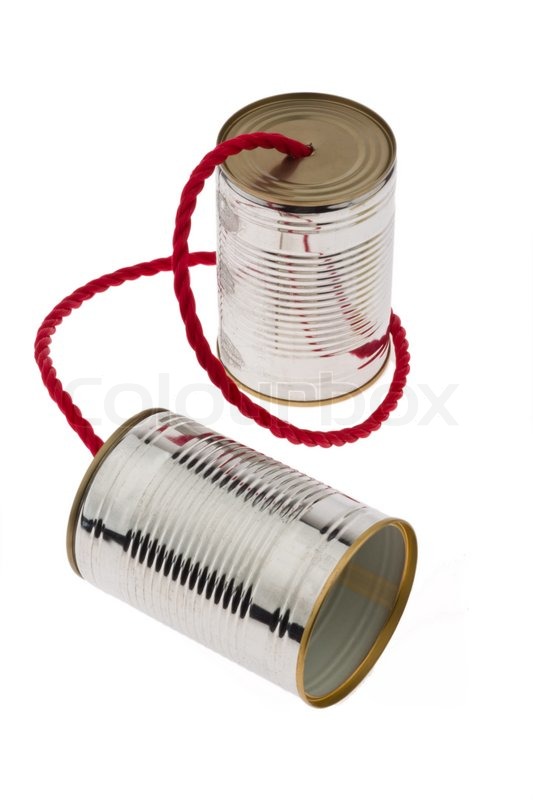 Zwei Blechdosen mit Zeichenfolge als ein Stock Bild Colourbox