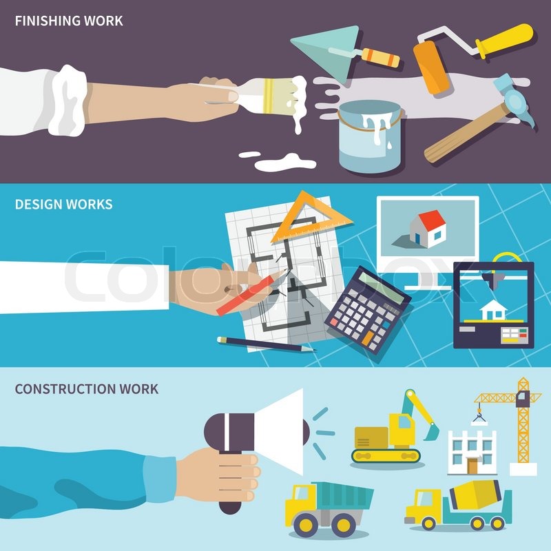 Construction Design Finishing Work Stock Vector Colourbox