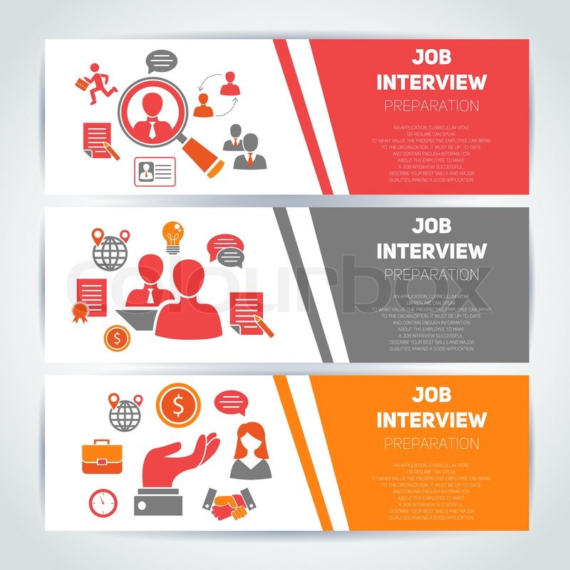 Job Interview Preparation Flat Banner Stock Vector Colourbox