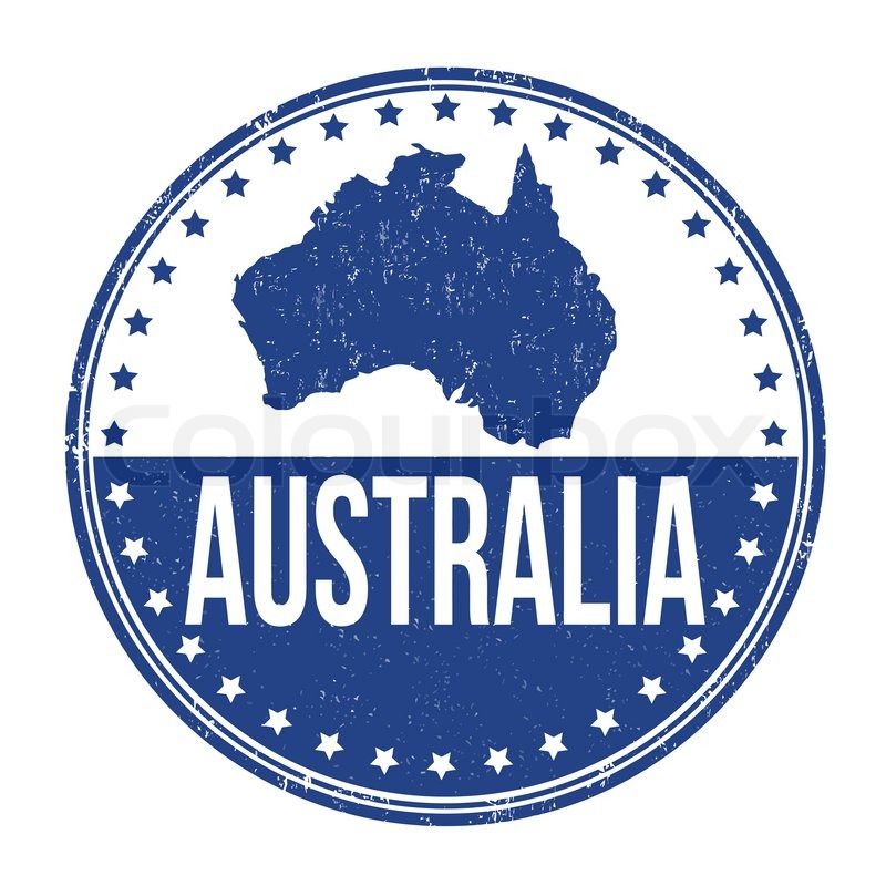 Australia grunge rubber stamp on white Stock vector Colourbox