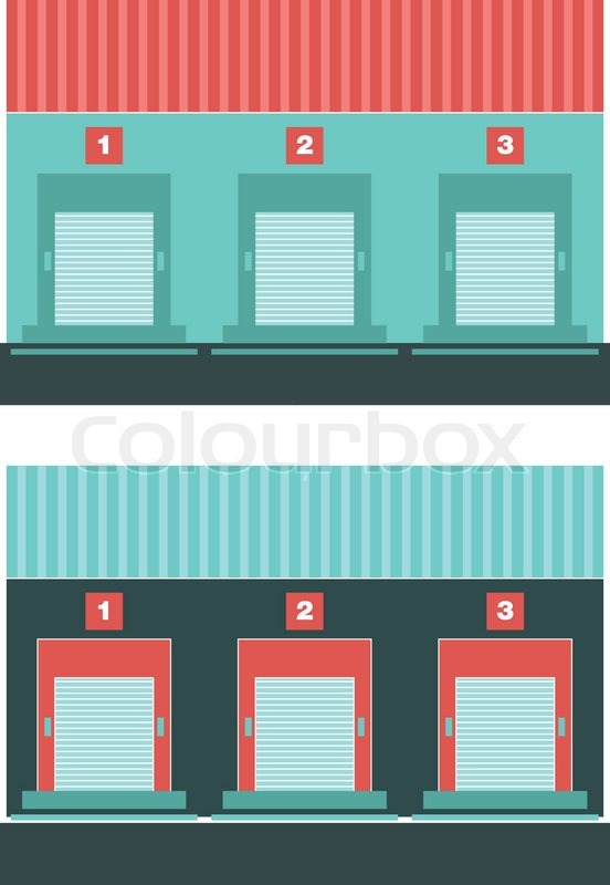 Flat icon of loading dock. Front view. Stock vector Colourbox