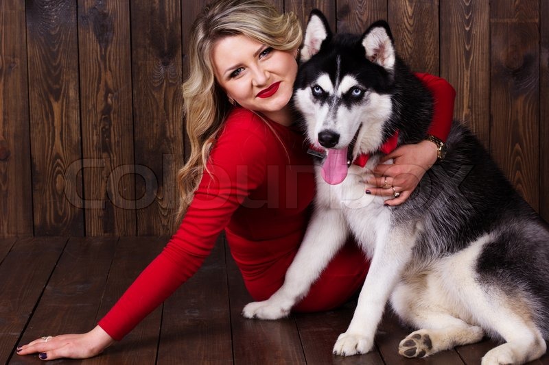 husky in a dress